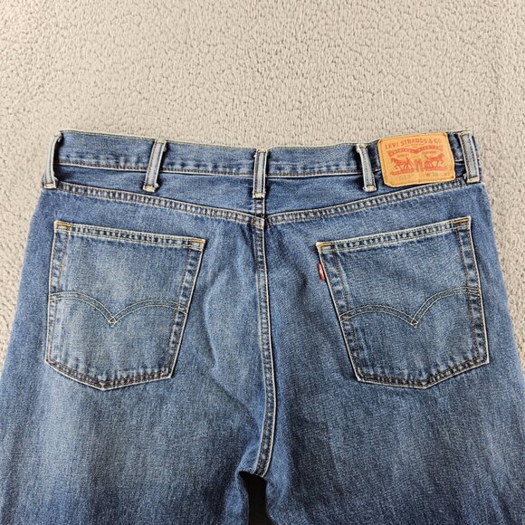 Levis Jeans Mens 38x32 (40x30) Blue 513 Slim Straight Modern - Picture 12 of 16